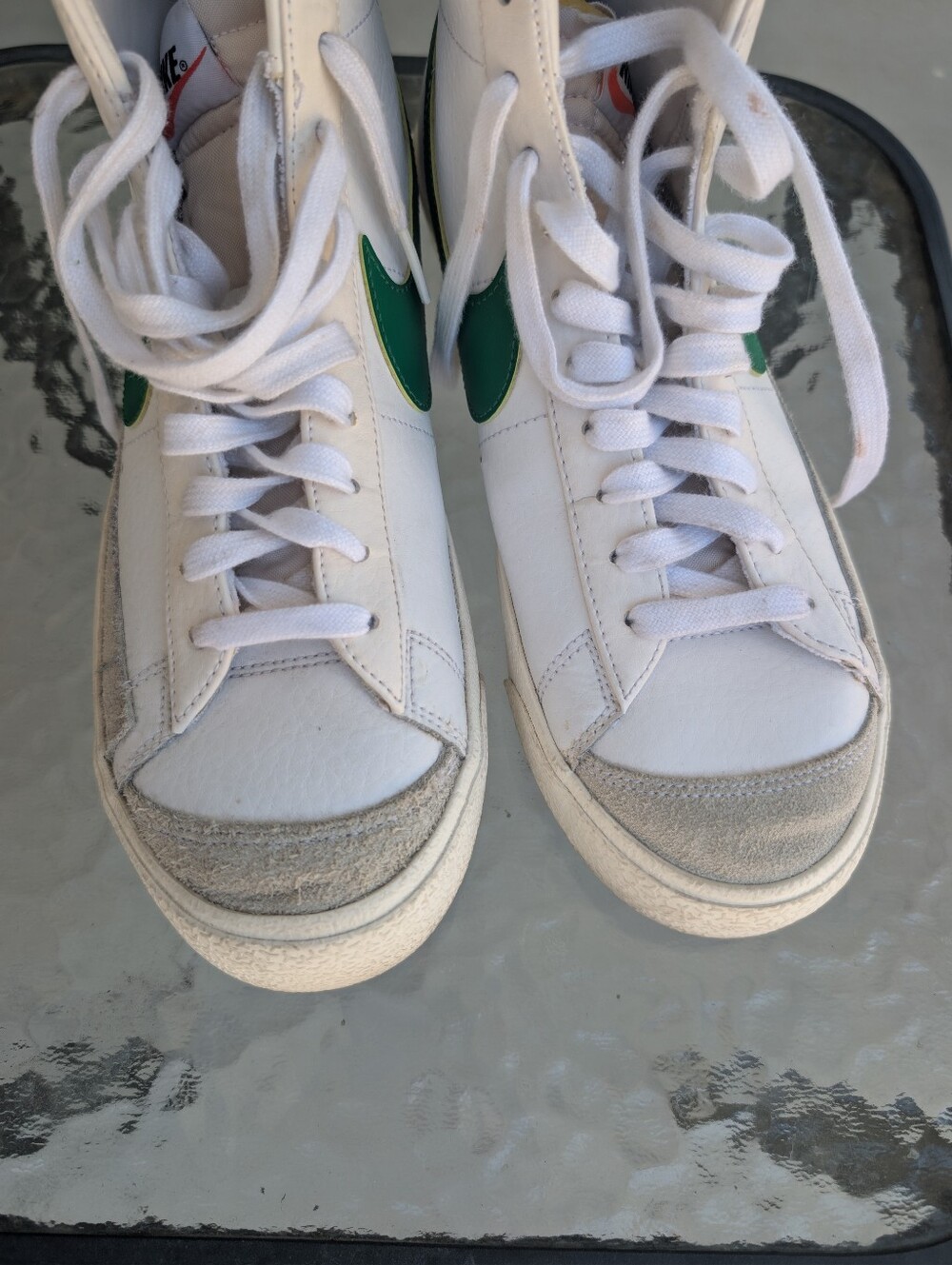 Nike  White & Green High-Top Sneakers - Picture 4 of 5